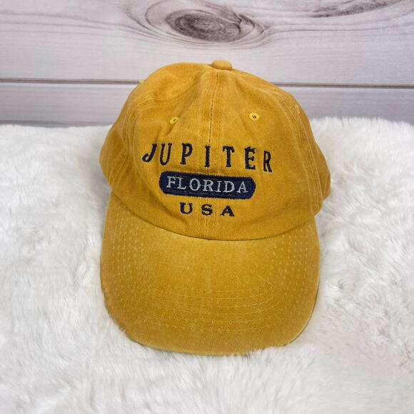 Sunkiss Kap Jupiter Florida USA Yellow Adjustable Hat - Picture 1 of 4